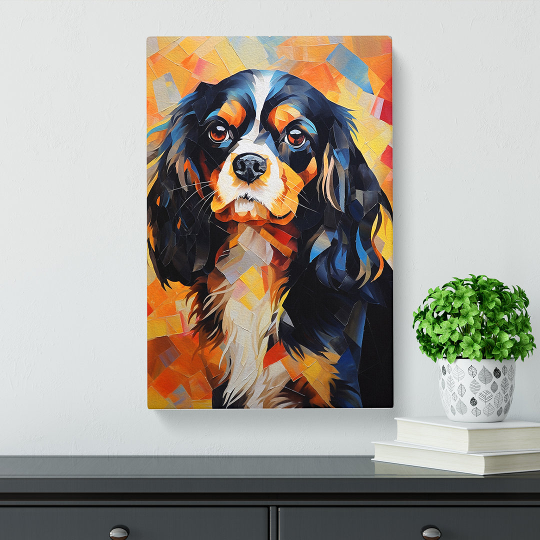Cavalier King Charles Spaniel Futurism No.2 - Wrapped Canvas