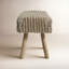 Banc en bois naturel de laine naturelle et bois d'eucalyptus de 48 pouces Verada