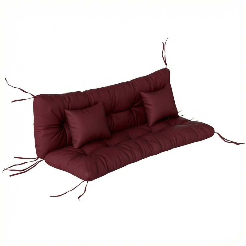 Coussins de chaise d'extérieur avec dossier, coussins, pour le jardin, rouge vin, Rouge vin