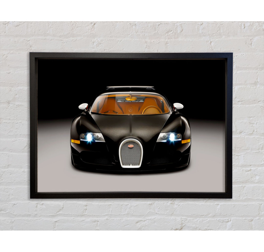 Bugatti Veyron Schwarz - Einzelner Bilderrahmen Kunstdrucke auf Leinwand