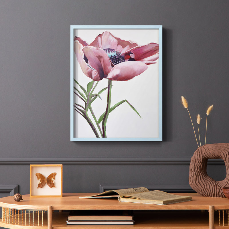 «Paris Poppy», reproduction encadrée - bois massif, Noir, H 20 po x l 16 po