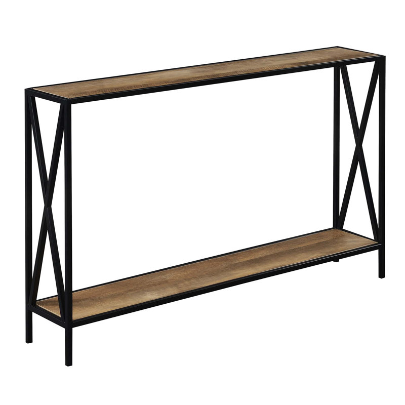 Console de 47,25 po Ariyana, Plateau en bois de grange patiné / base noire