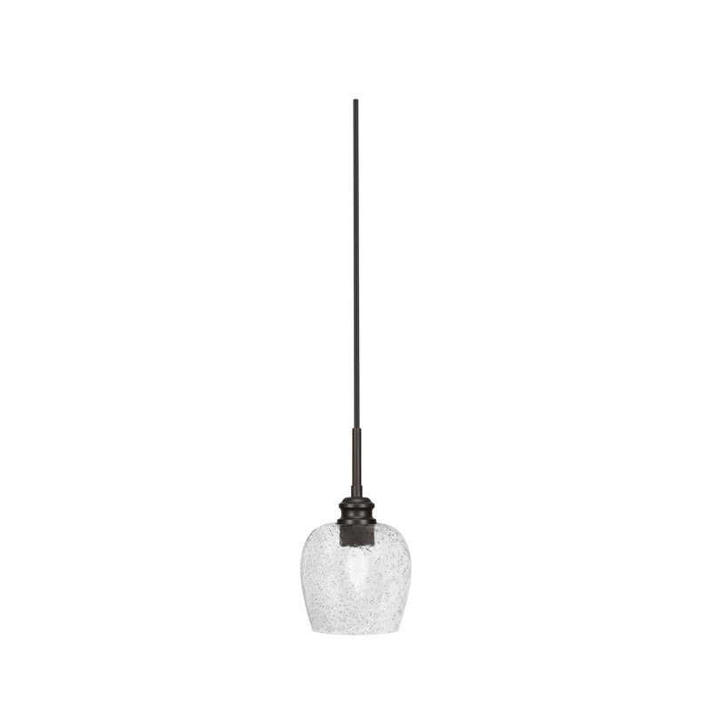 Mini-luminaire suspendu à cordon Edge avec verre fumé de 6 po, Nickel brossé