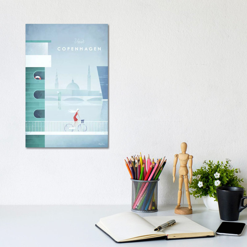Visit Copenhagen by Henry Rivers - Wrapped Canvas Print, 30.48cm H x 20.32cm W x 1.91cm D