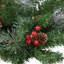 Piquet de jardin givré pommes de pin et baies de Noël