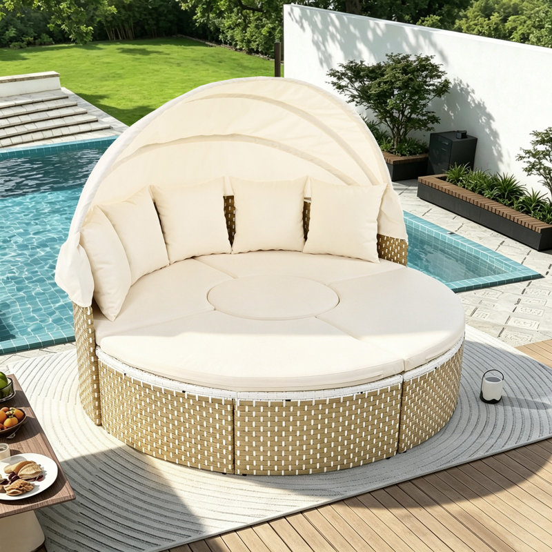 66.5'' Wide with Cushions, Beige, Natural