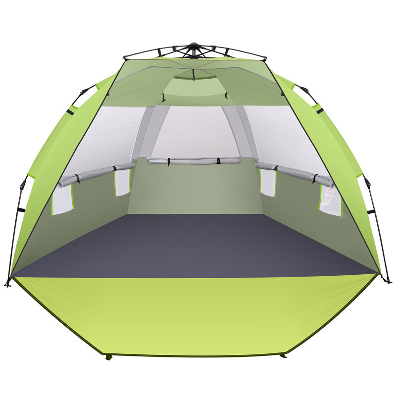 Auvent de tente de plage avec abri de plage pour 4/6/6 personnes avec protection solaire, Vert