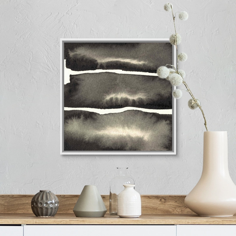 Diverge I - reproduction sur toile, H 14 po x l 14 po x P 1,75 po, Cadre flottant blanc
