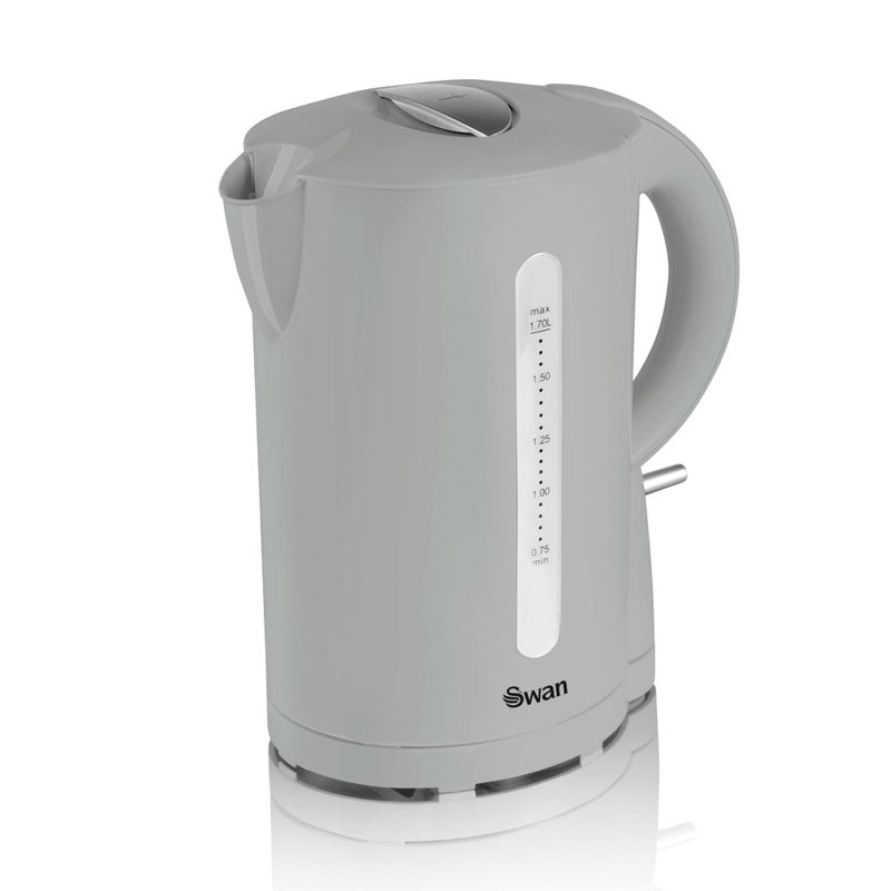 Swan Jug Kettle with Rapid Boil, Detachable Filter, 1.7L, 2200W, Grey