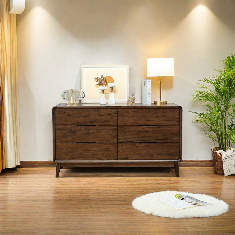 Armoire de rangement simple en noyer noir