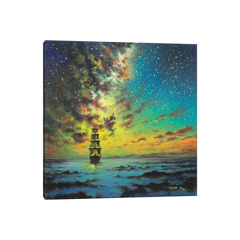 «Smooth Sailing» par reproduction d'art, Toile tendue, H 18 po x l 18 po x P 1,5 po