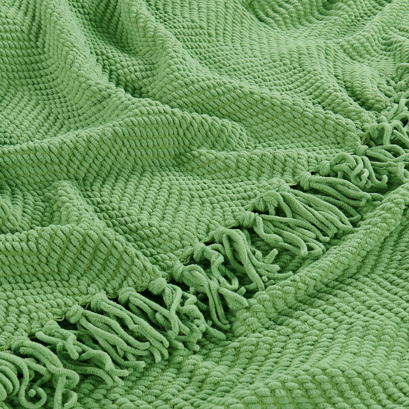 Jeté en tricot de tweed, Yeux verts, 60 po x 80 po