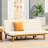 Convertible Wood Daybed With Slat Paneling And Water- Cushion Covering, 74.64" W X 42.31" D 12.61" H, Beige Panel Seating Cushions, Foldable, 74.64W 42.31D 12.61H
