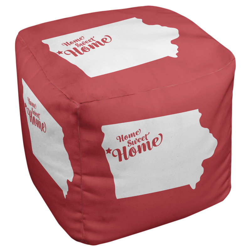 Repose-pieds cubique pour villes sioux home, Rouge