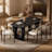 68" Black Dining Table for 4-6, Modern Rectangular Kitchen Table for Dining Room-1109577461