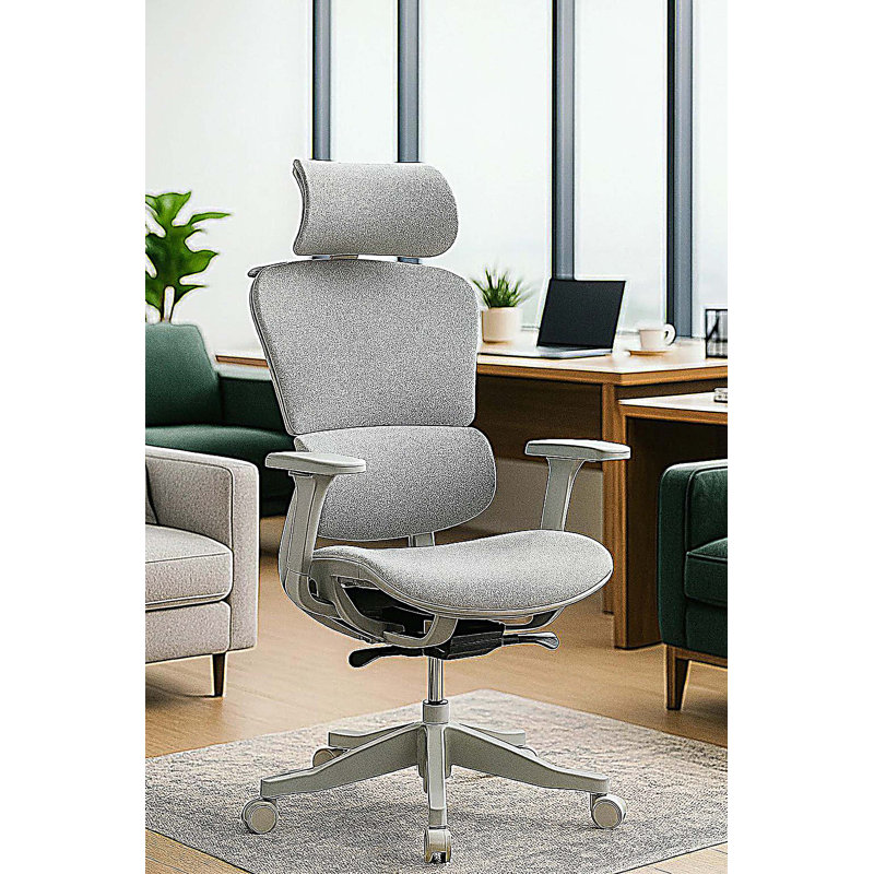 Chaise de bureau en filet à haut dossier, Brun
