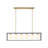 6-Light Frosted Glass Globe Linear Chandelier