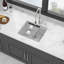 Évier de cuisine en quartz - Évier de cuisine encastré en granite blanc 21 x 18 po-125533230