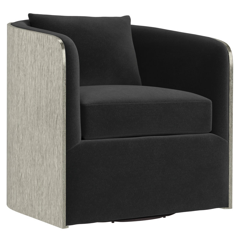 Eliot Upholstered Swivel Barrel Chair, Akiko Graphite Performance 5534-011