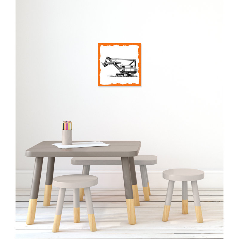 Avertissement 3 enfants, impression sur papier, H 16 po x l 16 po x P 1,5 po, Canevas