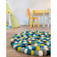 Tapis uni / rayé de couleur bleue Rosston