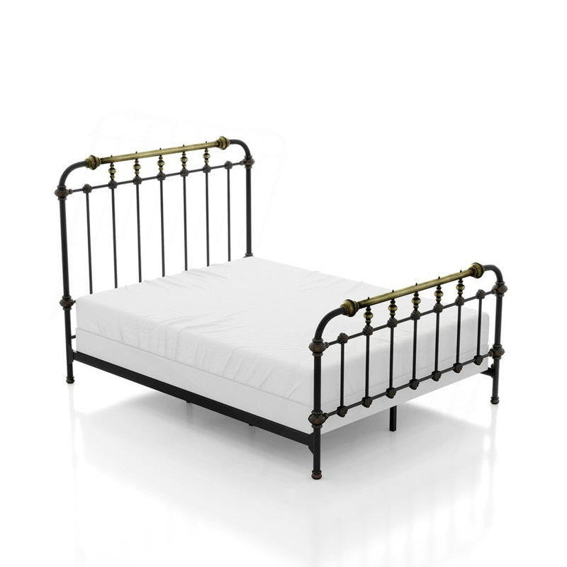 Mobilier de chambre à coucher simple de style transitionnel noir antique 1pc, Lit simple