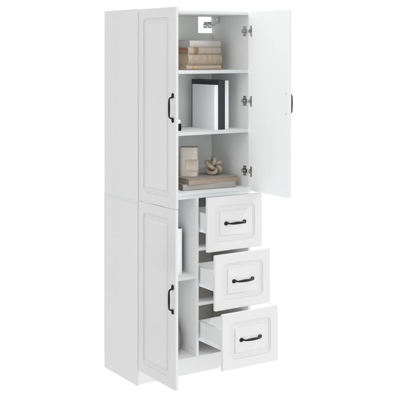 3 -Door 3 Storage Cabinet, High Gloss White