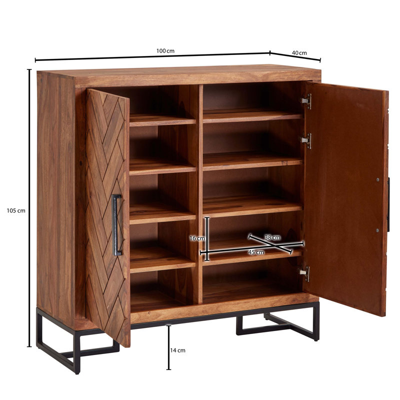 20 Pair Solid Wood Shoe Storage Cabinet