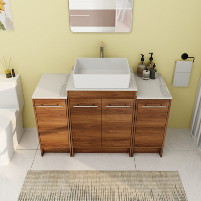 47.26'' Single Bathroom Vanity with Ceramic Top