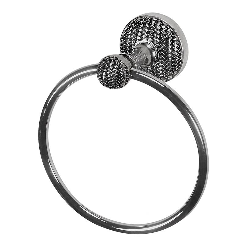 Cestino Wall Mounted Towel Ring, Vintage Pewter