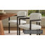 Elio Barrel Fabric And Metal Dining Chair In Black Dove Grey-109758055