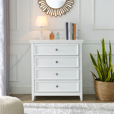 Farmhouse 4-drawer Chest - Tall Dresser With Storage For Bedroom Or Entryway