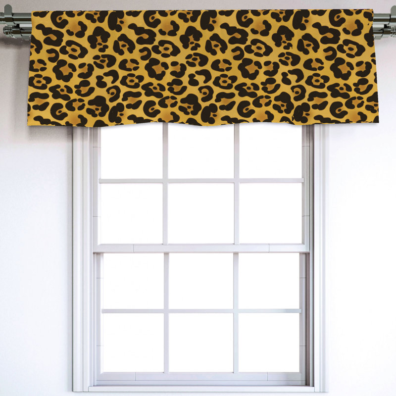 Sateen Animal Print Ruffled Window Valance