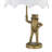 23" Gold Resin Frog Table Lamp With Linen Umbrella Shade-721551889-721551890