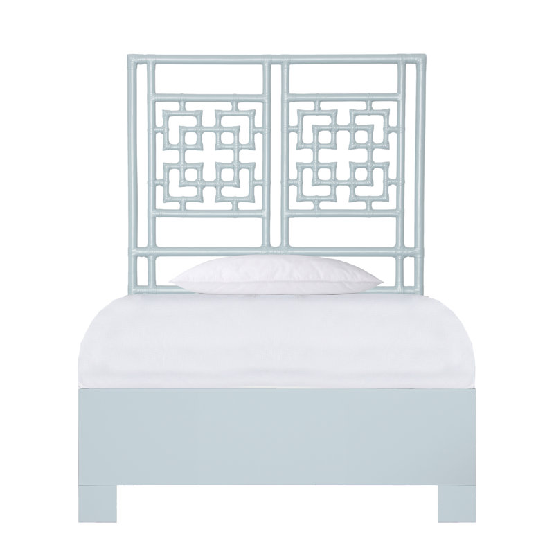 Lit plateforme Palm Springs, Bleu clair, Simple