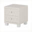 Table de chevet 2 tiroirs en velours beige avec poignées en cristal Rangement-41654622