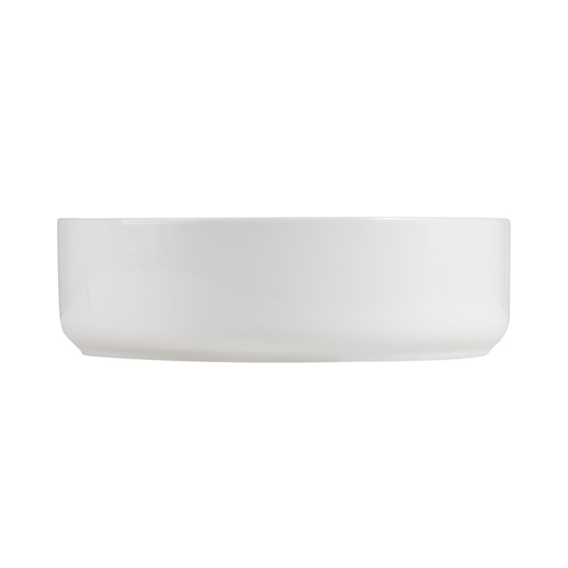 Lavabo de salle de bain vasque en céramique blanc brillant, lavabo rectangulaire intégré avec un design moderne et élégant, résistant aux égratignures et aux taches, drain non inclus