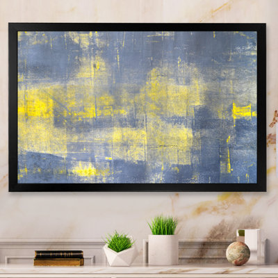 Colorfields dans des tons de gris et de jaune - reproduction sur toile flottante