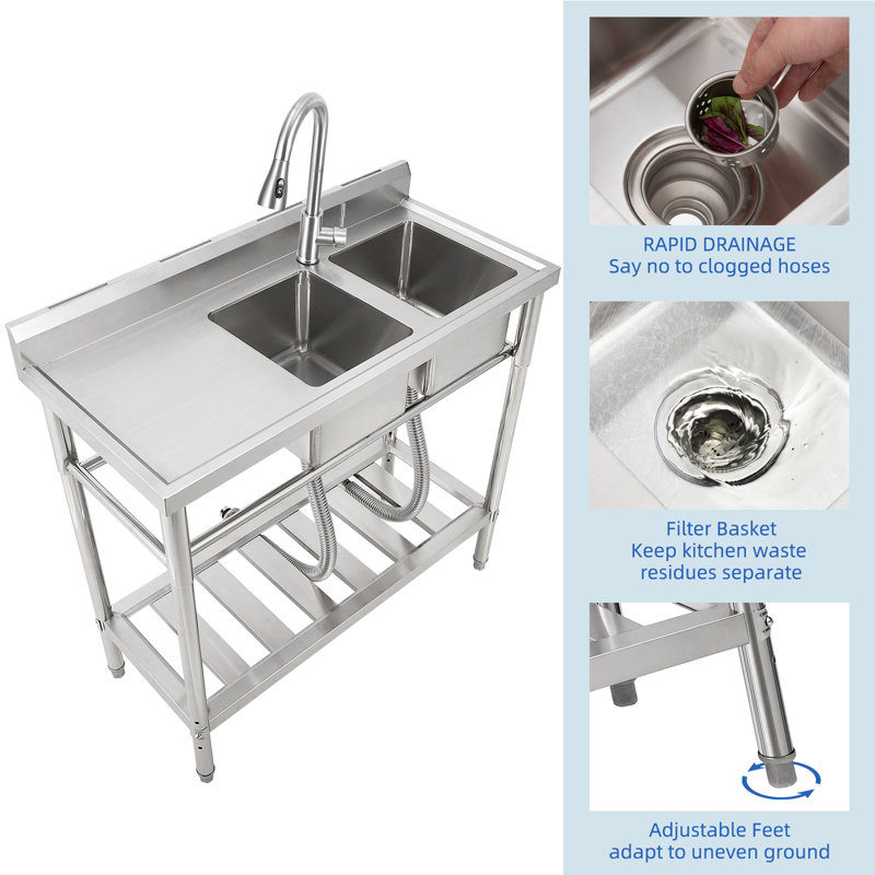 Évier de cuisine 39 L