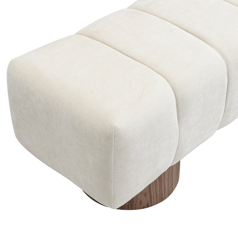 Repose-pieds de banc rembourré sans assemblage, Beige