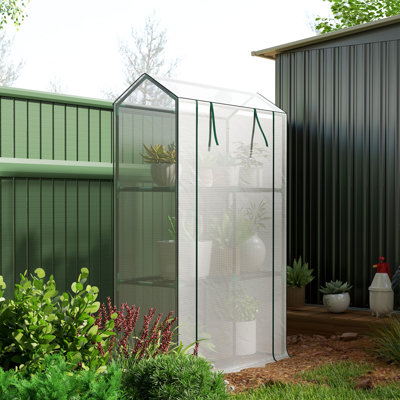 Outsunny 3 Tier Mini Greenhouse Reinforced PE Cover 100 x 40 x 150cm