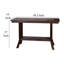 Table de canapé Odel, 1 tablette, acajou brun foncé, rectangulaire 49 po