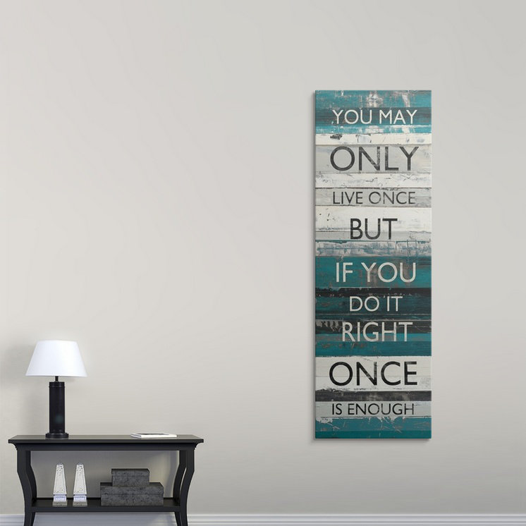 Citation « blue zephyr i », reproduction d’art textuel Teal Zephyr, H 60 po x l 20 po x P 1,5 po, Toile