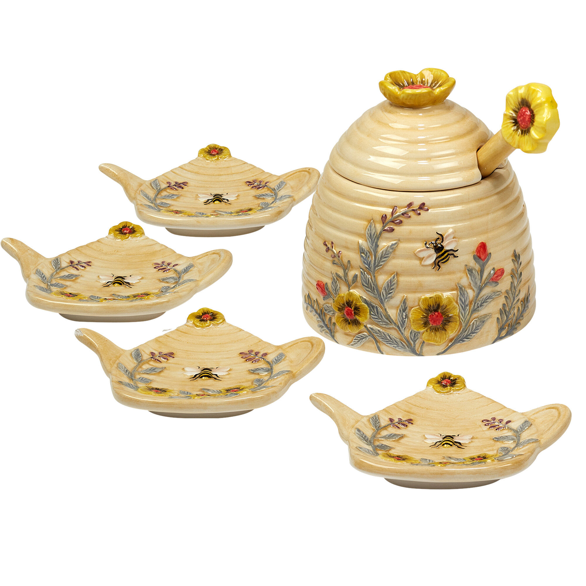 Certified International Bee Sweet 3-D Beehive Teapot