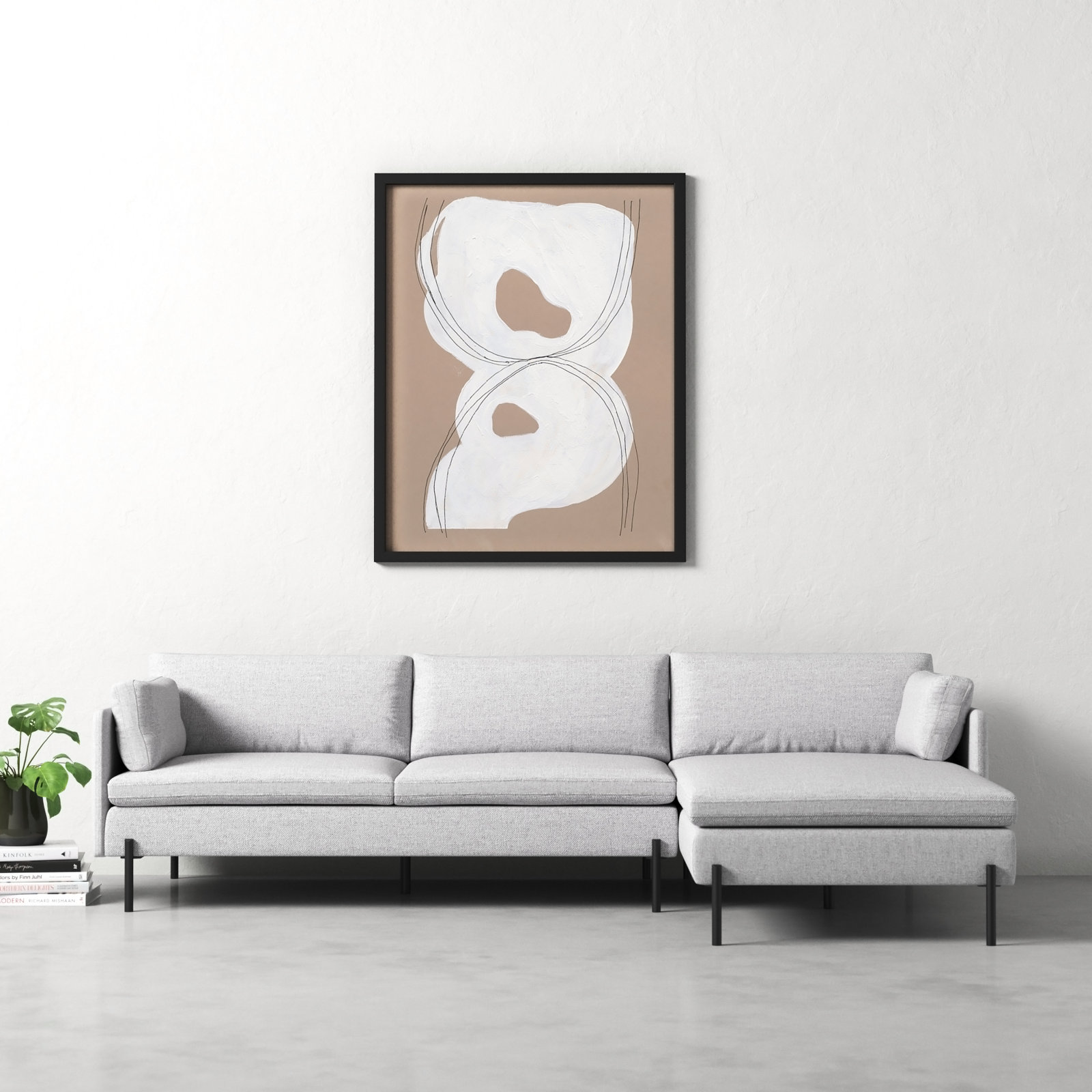 Malta "Free Form 1" Painting by Andrea Stokes, Black, 50" H x 40" W x 1.25" D