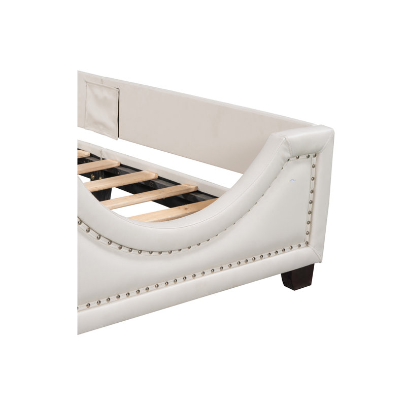 Kallel Upholstered Platform Bed, White