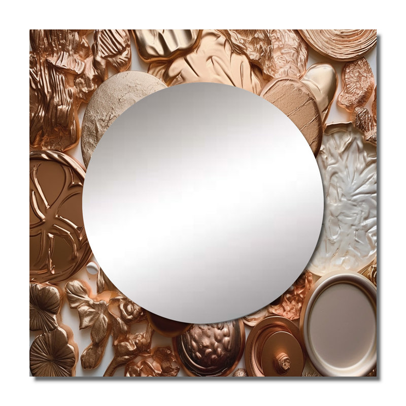 Mudsay - Grand miroir carré géométrique moderne pour décoration murale, 36 po x 36 po