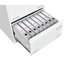 Classeur à 3 tiroirs élargi en métal blanc, avec serrure pour un rangement de bureau sécuritaire et efficace en métal blanc, tiroirs efficaces-131180689