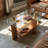 Aurelius Modern 41" Rectangle Solid Wood Frame Coffee Table With Tempered Glass