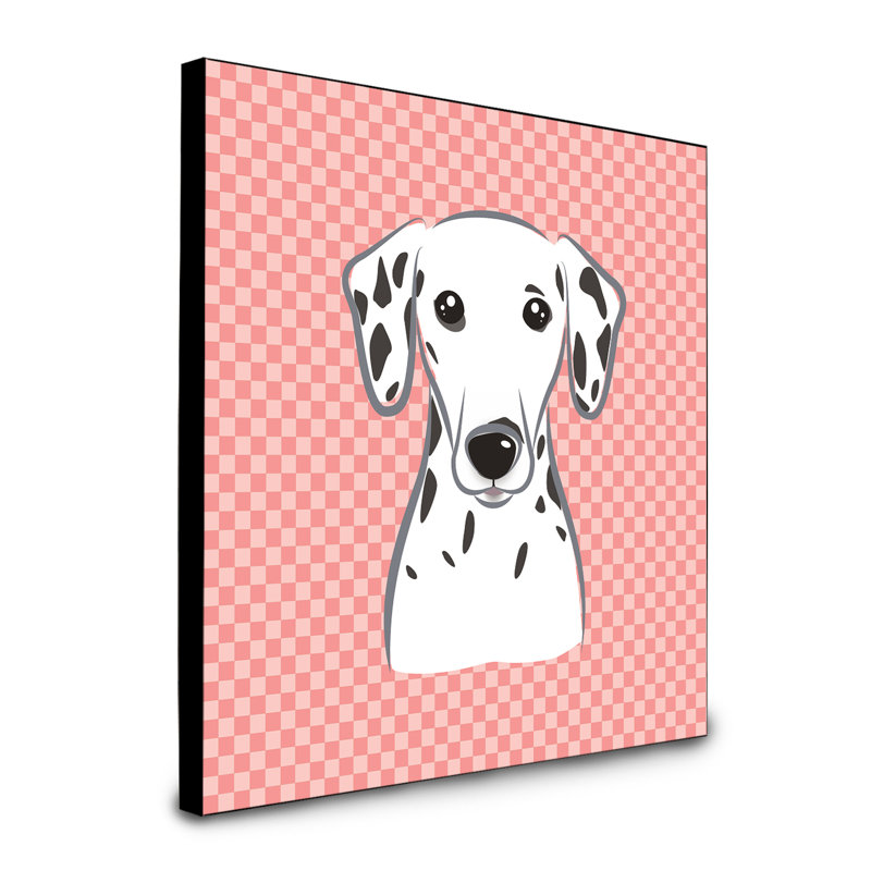 Panneau mural d’art Dungorbery, Rose, Dalmatien blanc / noir